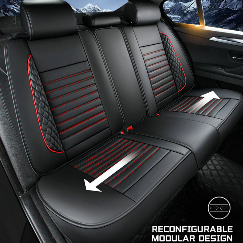 Full Set Car Seat Covers, Universal Leather Seat Covers for Most Cars, SUVs & Trucks – Waterproof Front & Back Protector