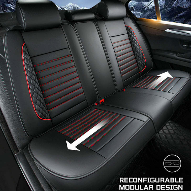 Full Set Car Seat Covers, Universal Leather Seat Covers for Most Cars, SUVs & Trucks – Waterproof Front & Back Protector