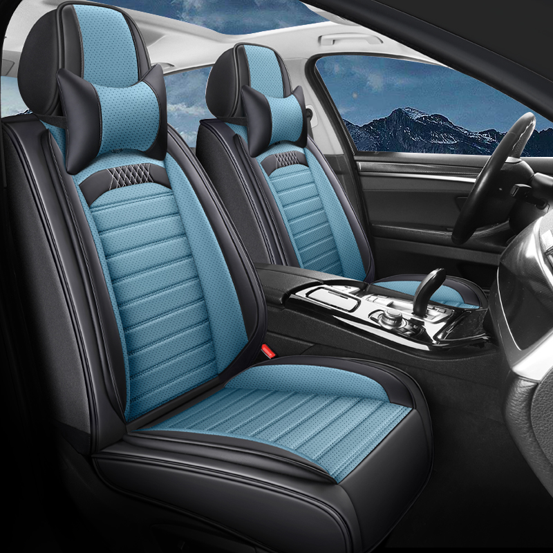 Car Universal Seat Covers Full Set, Breathable and Waterproof Napa Leather Car Seat Cover Fit for Cars, Sedans, SUVs, Trucks