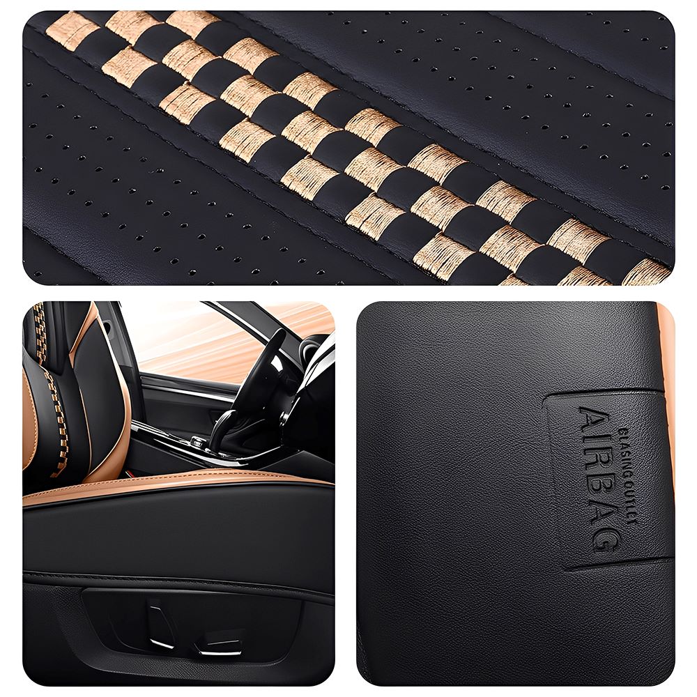 5-Piece Universal Faux Leather Car Seat Covers – Waterproof Cushion Protectors for All Vehicles