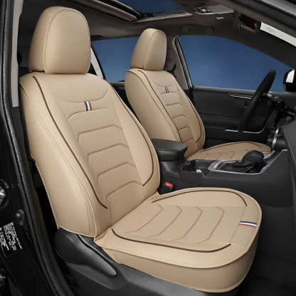 Universal Faux Leather Car Seat Covers 5-Piece Set – Waterproof, Easy Install, Fit SUV, Sedan & Truck