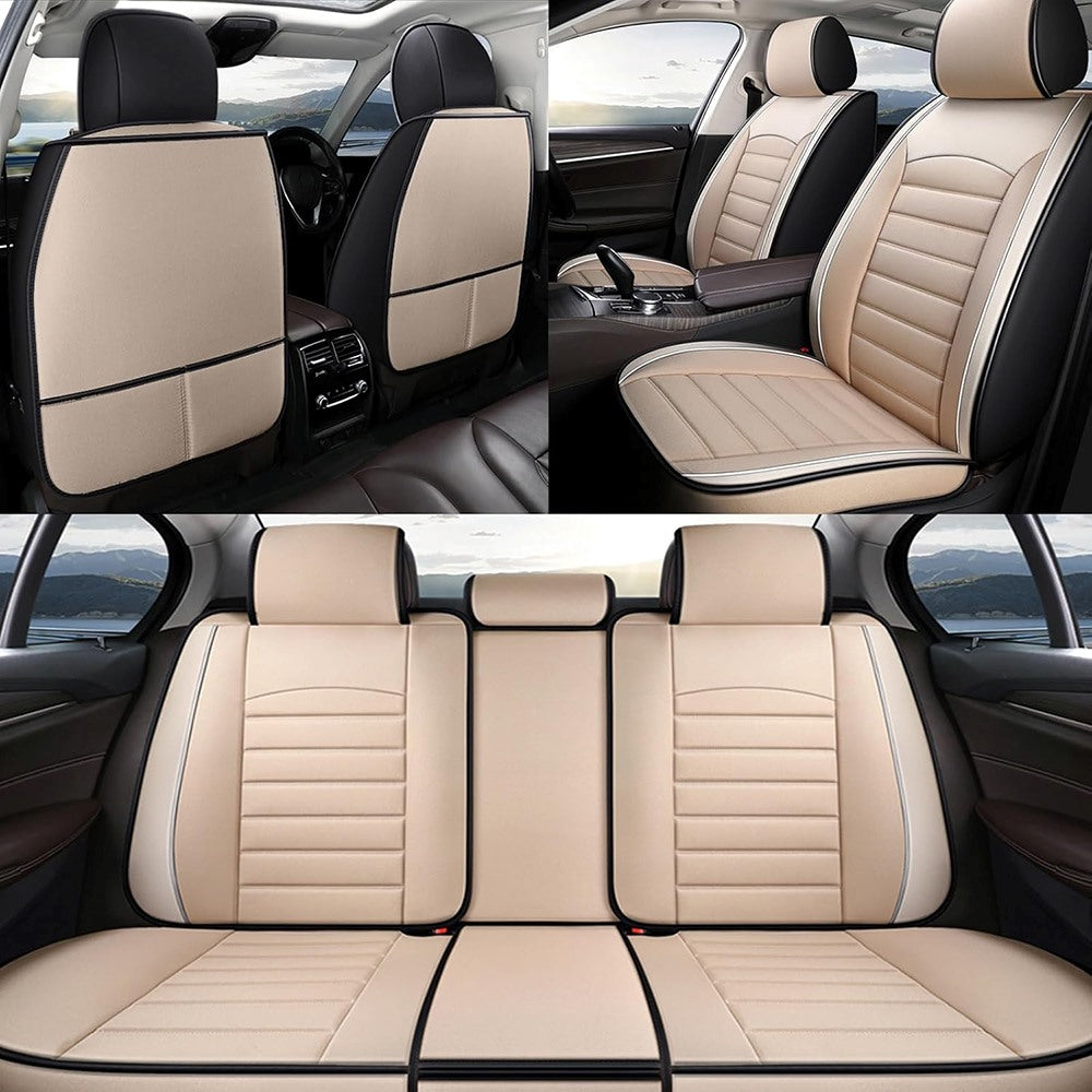 Breathable Linen Car Seat Covers – Universal 5-Seat Full Set for Cars, Trucks & SUVs