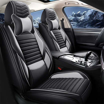 Amancarport Universal  Easy Install Waterproof Sport Style Leather Car Seat Cover Full Set (5 pcs)