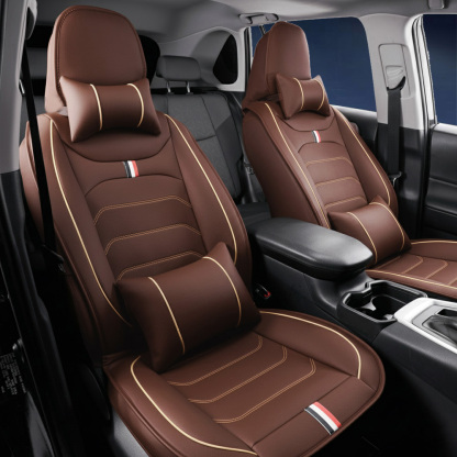 Universal Faux Leather Car Seat Covers 5-Piece Set – Waterproof, Easy Install, Fit SUV, Sedan & Truck