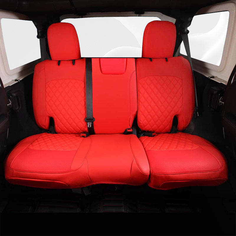 Premium Leather Car Seat Covers Full Set for Jeep Wrangler (2007-2024)