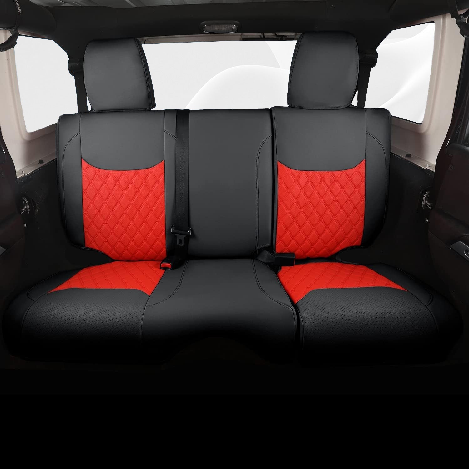 Premium Leather Car Seat Covers Full Set for Jeep Wrangler (2007-2024)