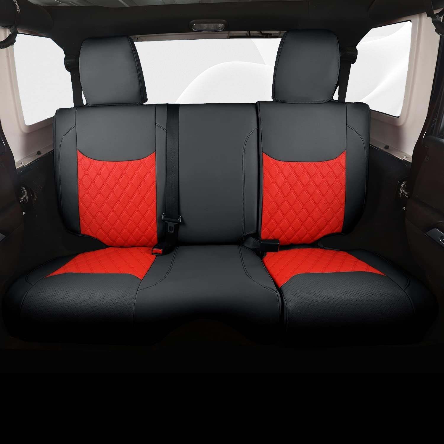 Premium Leather Car Seat Covers Full Set for Jeep Wrangler (2007-2024)