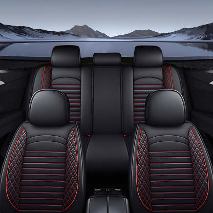 5-Piece Car Seat Covers Full Set – Universal Faux Leather Cushions for Cars, SUVs & Trucks