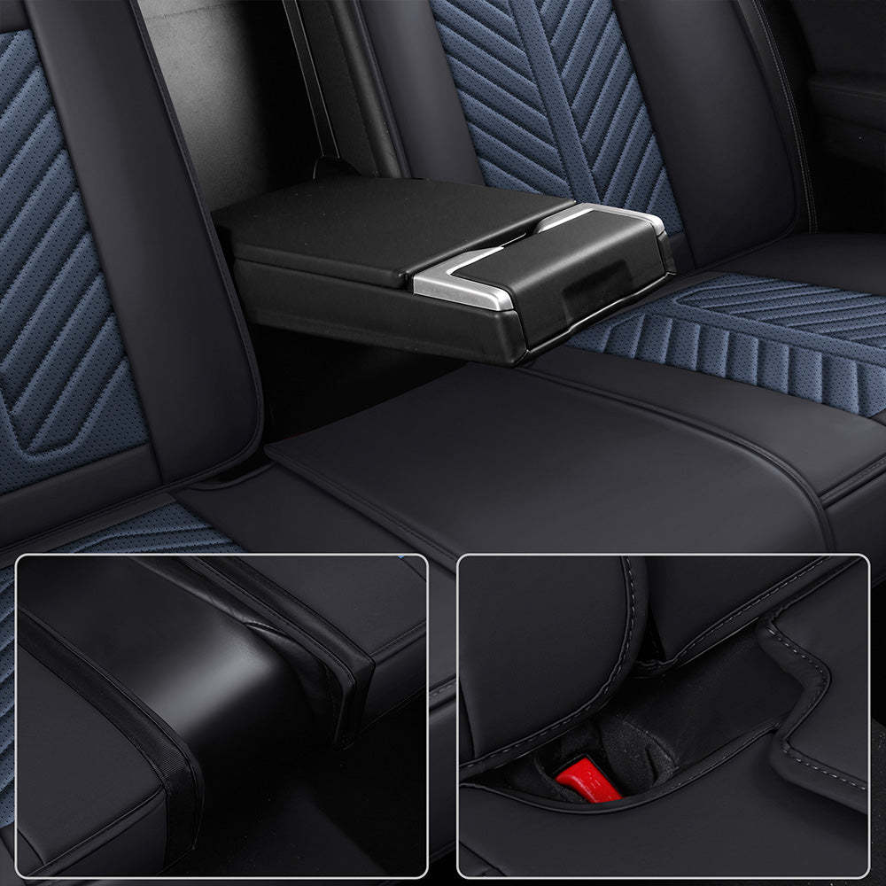 AmanCarport Car Seat Covers Faux Leather 5-Piece Set - Universal Fit for SUV, Truck, Sedan & Most Vehicles