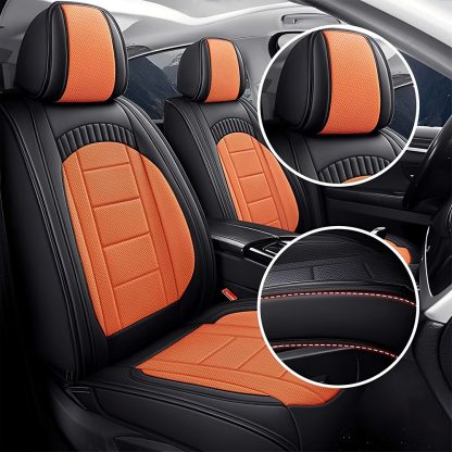 Universal 5-Seat Car Seat Covers – Full Coverage, Waterproof Faux Leather, Fits Most Cars, SUVs & Trucks