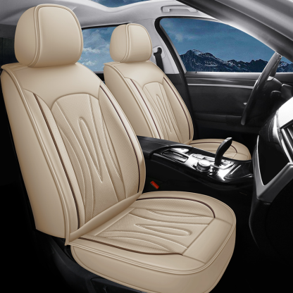 General Leather Car Seat Covers, High-Back, Waterproof, Airbag Compatible, Suitable for Cars, SUVs, Trucks and Vans