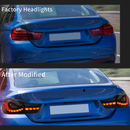 Suitable for BMW 4 Series/M4 (2014-2019, F32/F36/F82) LED Dragon Scale Tail Light Assembly