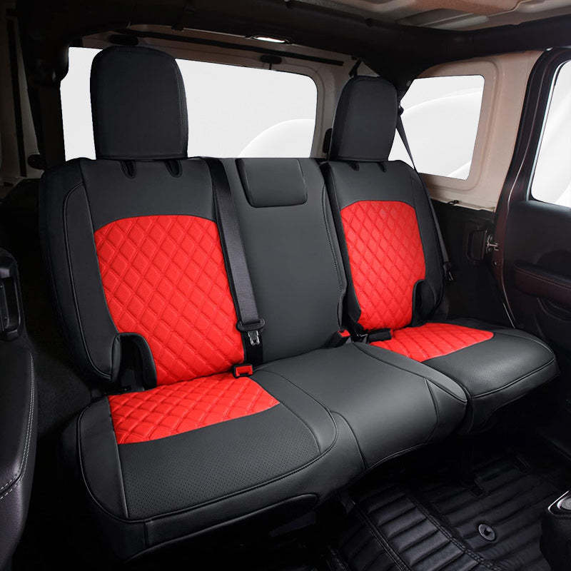 Premium Leather Car Seat Covers Full Set for Jeep Wrangler (2007-2024)