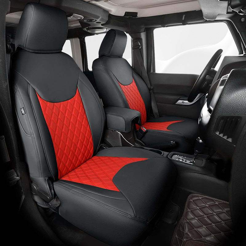 Premium Leather Car Seat Covers Full Set for Jeep Wrangler (2007-2024)