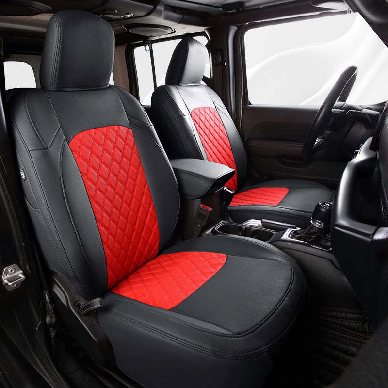 Premium Leather Car Seat Covers Full Set for Jeep Wrangler (2007-2024)