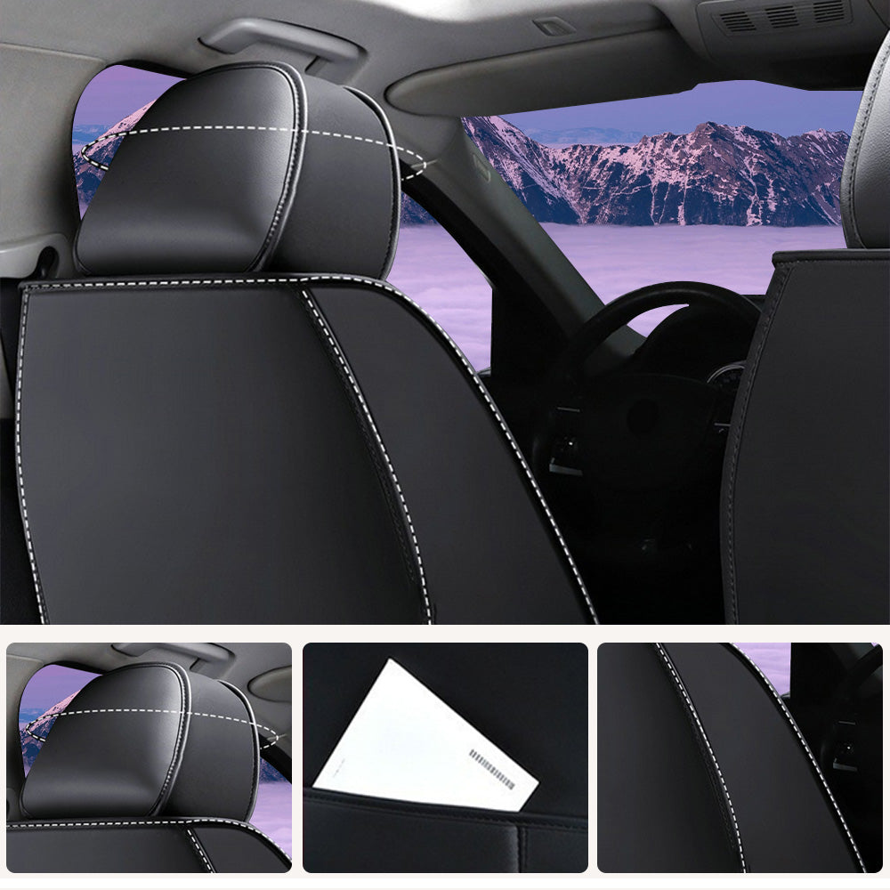 Universal 3D Car Seat Covers Full Set – 5-Piece Faux Leather, Waterproof & Breathable Design