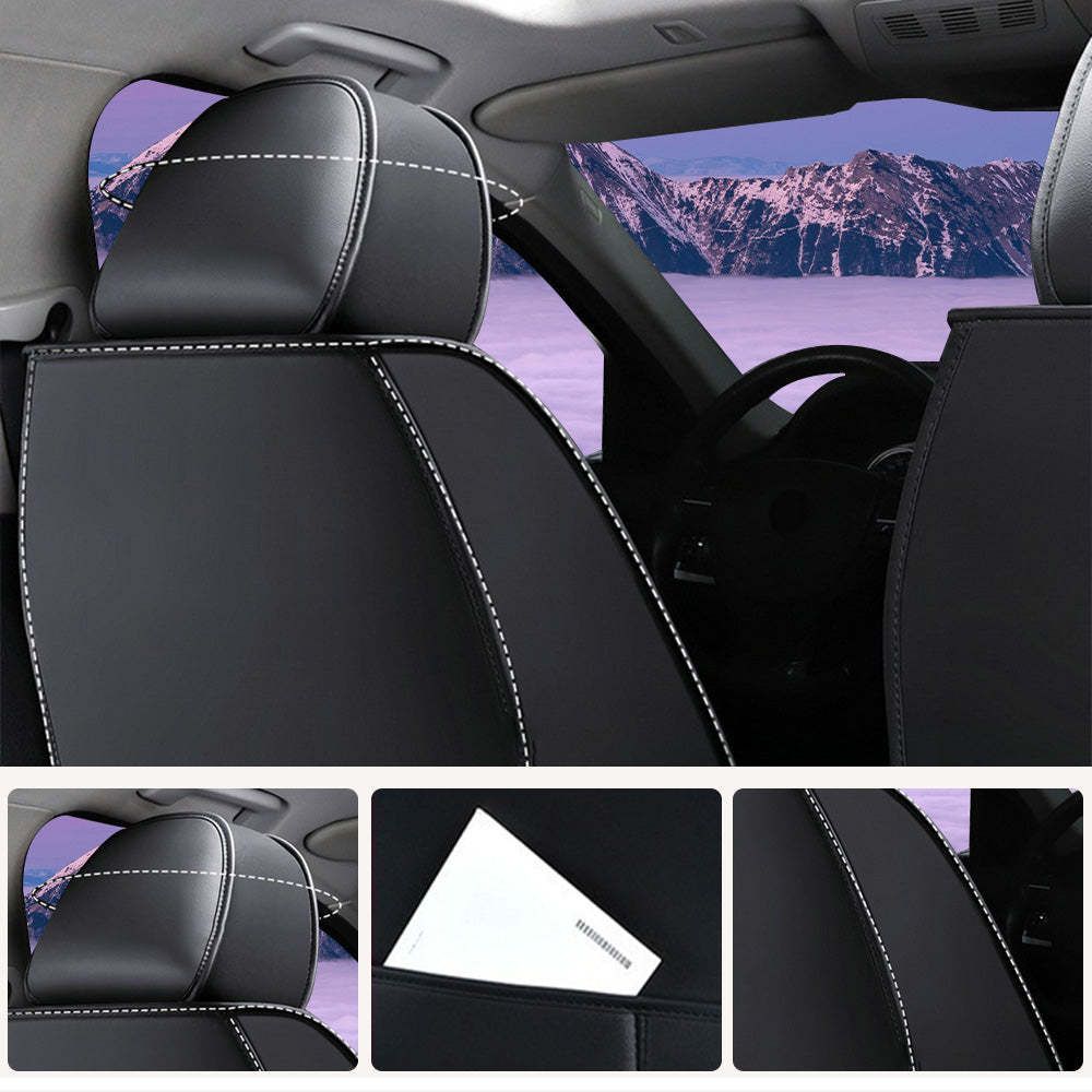 Universal 3D Car Seat Covers Full Set – 5-Piece Faux Leather, Waterproof & Breathable Design