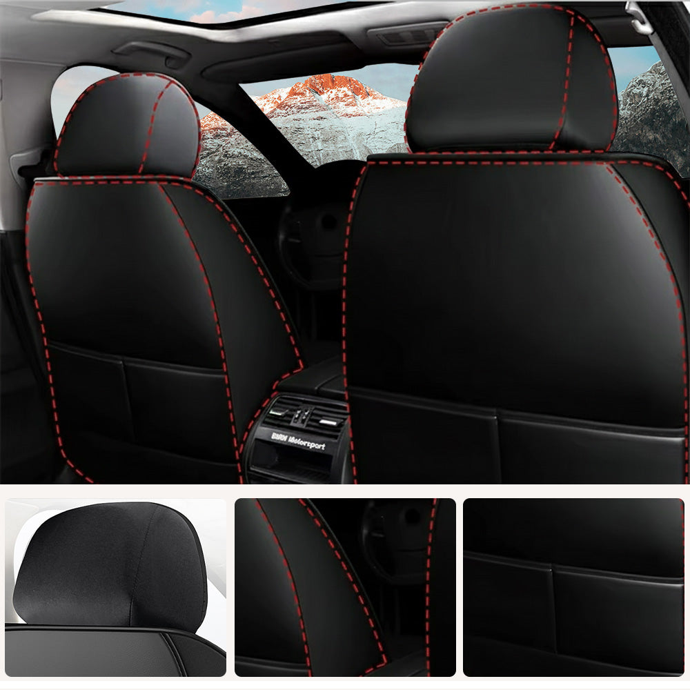 Luxury Faux Leather Car Seat Covers – 5-Seat Universal Fit, Waterproof & Wear-Resistant Full Set