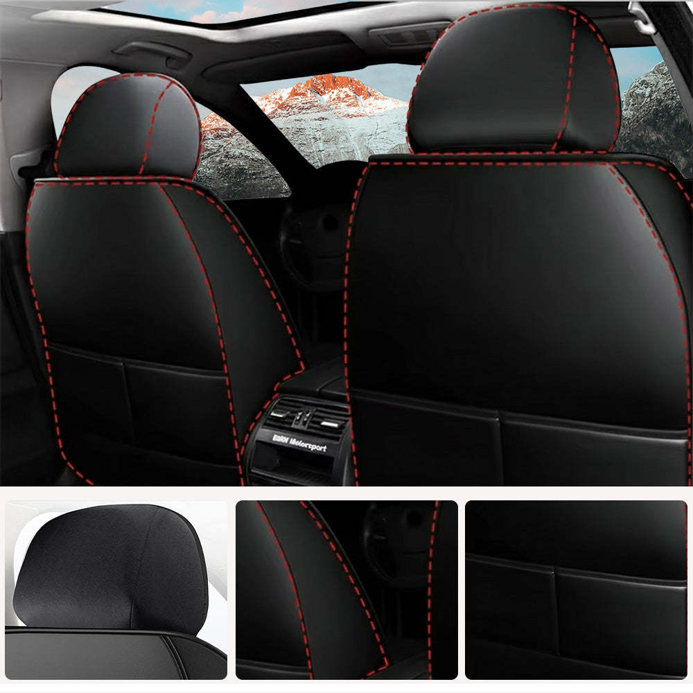 Luxury Faux Leather Car Seat Covers – 5-Seat Universal Fit, Waterproof & Wear-Resistant Full Set