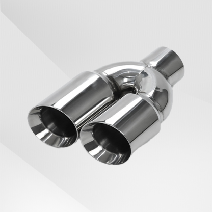 Dual Slant-Cut Stainless Steel Exhaust Tip – 3" Inlet, 8.27" Outlet, 12" Long Universal Bolt-On Exhaust Pipe