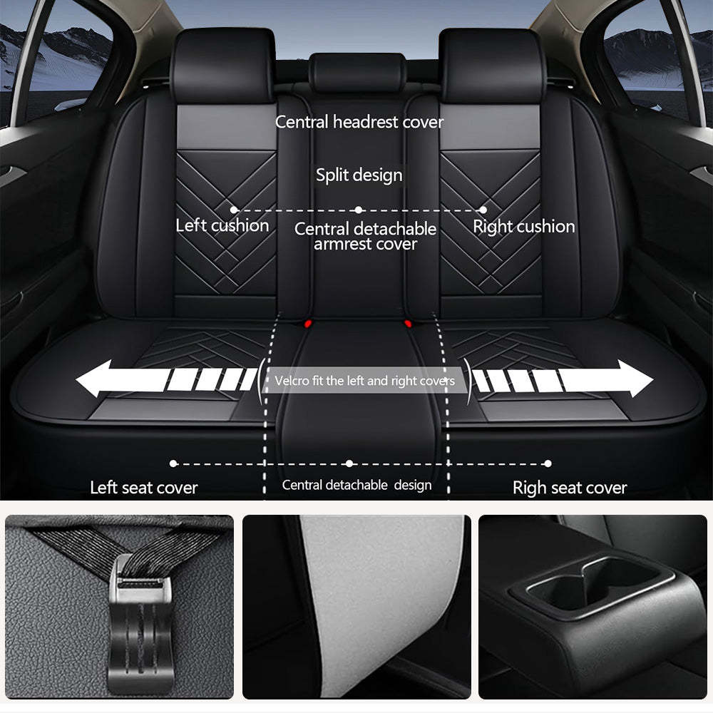 Premium Universal 5-Seat Car Seat Covers – Faux Leather Full Set for Cars, SUVs & Pickups