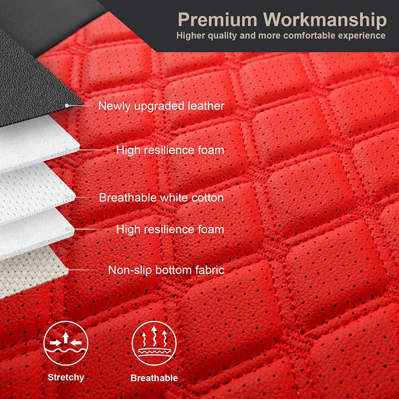 Premium Leather Car Seat Covers Full Set for Jeep Wrangler (2007-2024)