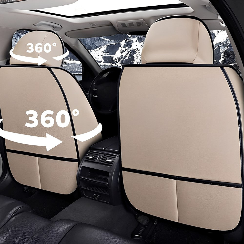 Universal Linen Car Seat Covers Full Set – Breathable Fabric 5-Seat Fit for Cars, SUVs & Pickups