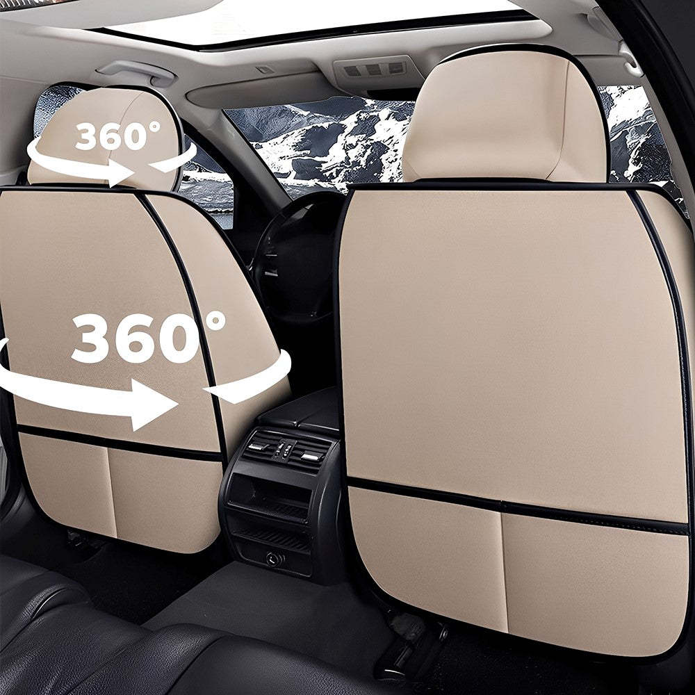 Universal Linen Car Seat Covers Full Set – Breathable Fabric 5-Seat Fit for Cars, SUVs & Pickups