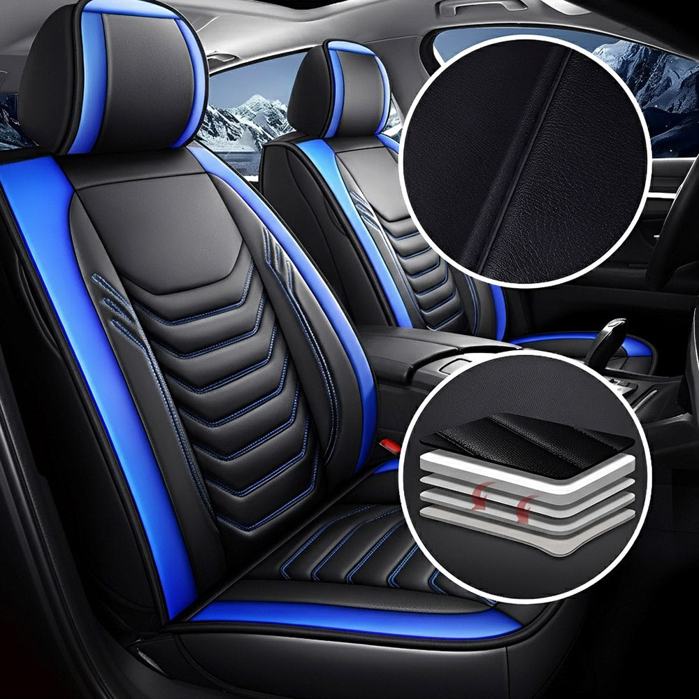 All-Season Universal Car Seat Covers – 5-Seat Faux Leather Full Set for Most Vehicles