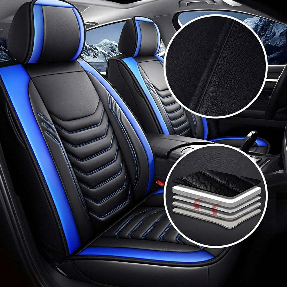 All-Season Universal Car Seat Covers – 5-Seat Faux Leather Full Set for Most Vehicles