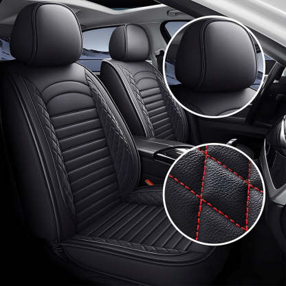 5-Piece Car Seat Covers Full Set – Universal Faux Leather Cushions for Cars, SUVs & Trucks