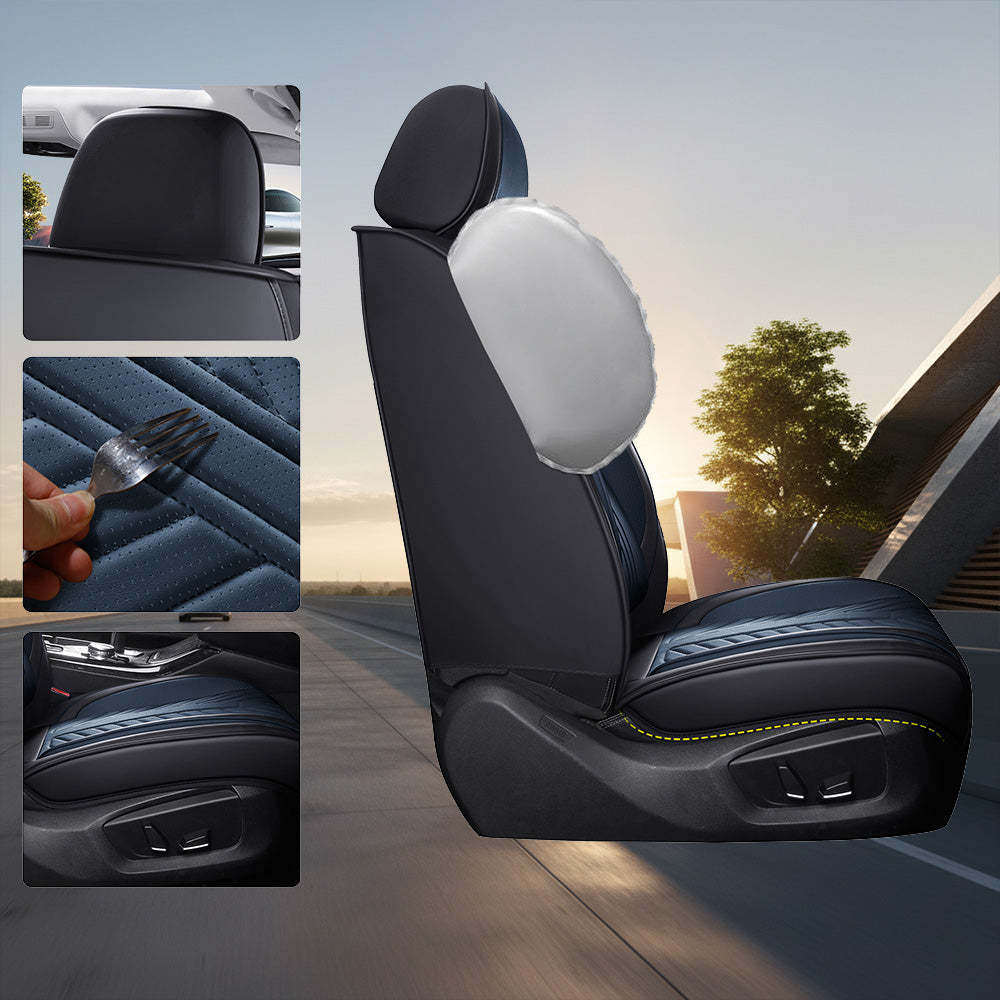 AmanCarport Car Seat Covers Faux Leather 5-Piece Set - Universal Fit for SUV, Truck, Sedan & Most Vehicles