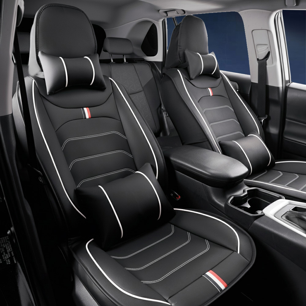 Universal Faux Leather Car Seat Covers 5-Piece Set – Waterproof, Easy Install, Fit SUV, Sedan & Truck