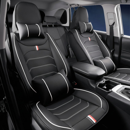 Universal Faux Leather Car Seat Covers 5-Piece Set – Waterproof, Easy Install, Fit SUV, Sedan & Truck