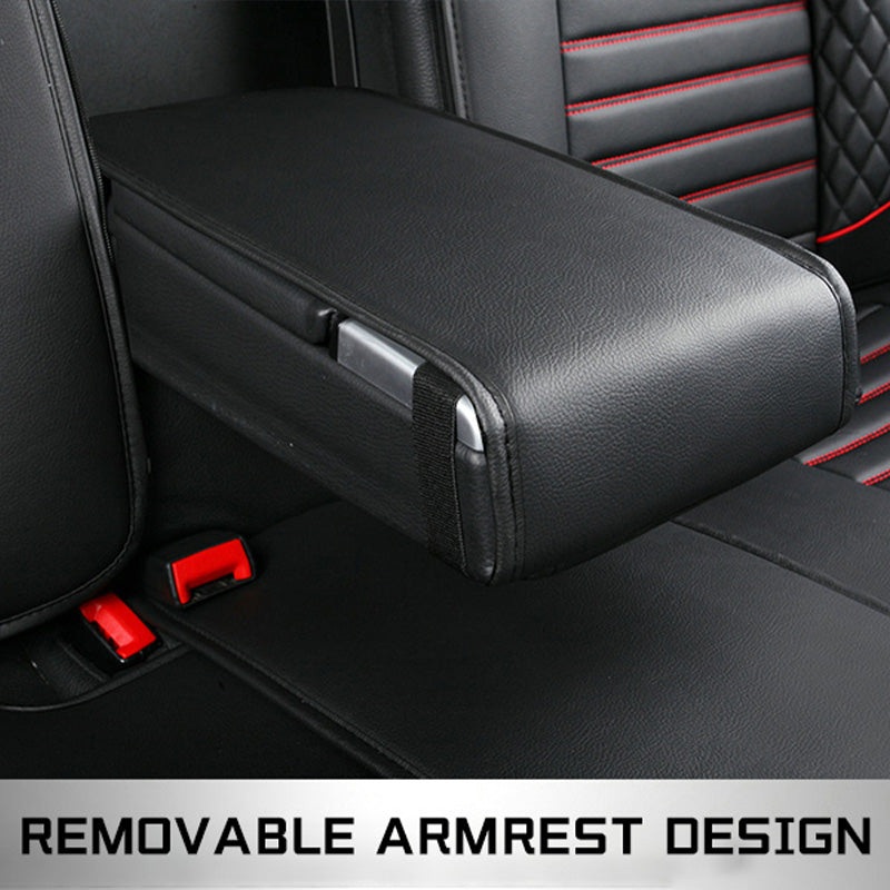 Full Set Car Seat Covers, Universal Leather Seat Covers for Most Cars, SUVs & Trucks – Waterproof Front & Back Protector