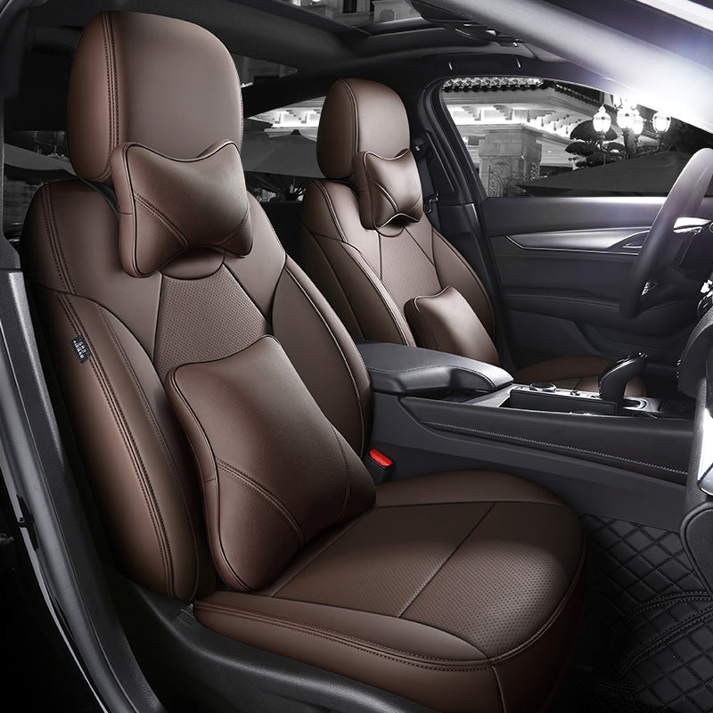 Amancarport All-Inclusive Design Leather Seat Covers Full Set Custom for Cadillac CT4/CT5 (2020-2025)