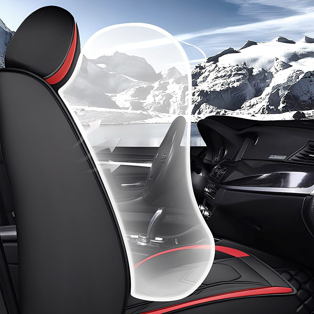 Universal Car Seat Covers – Waterproof Faux Leather, Full Set for 5-Seat Cars & SUVs