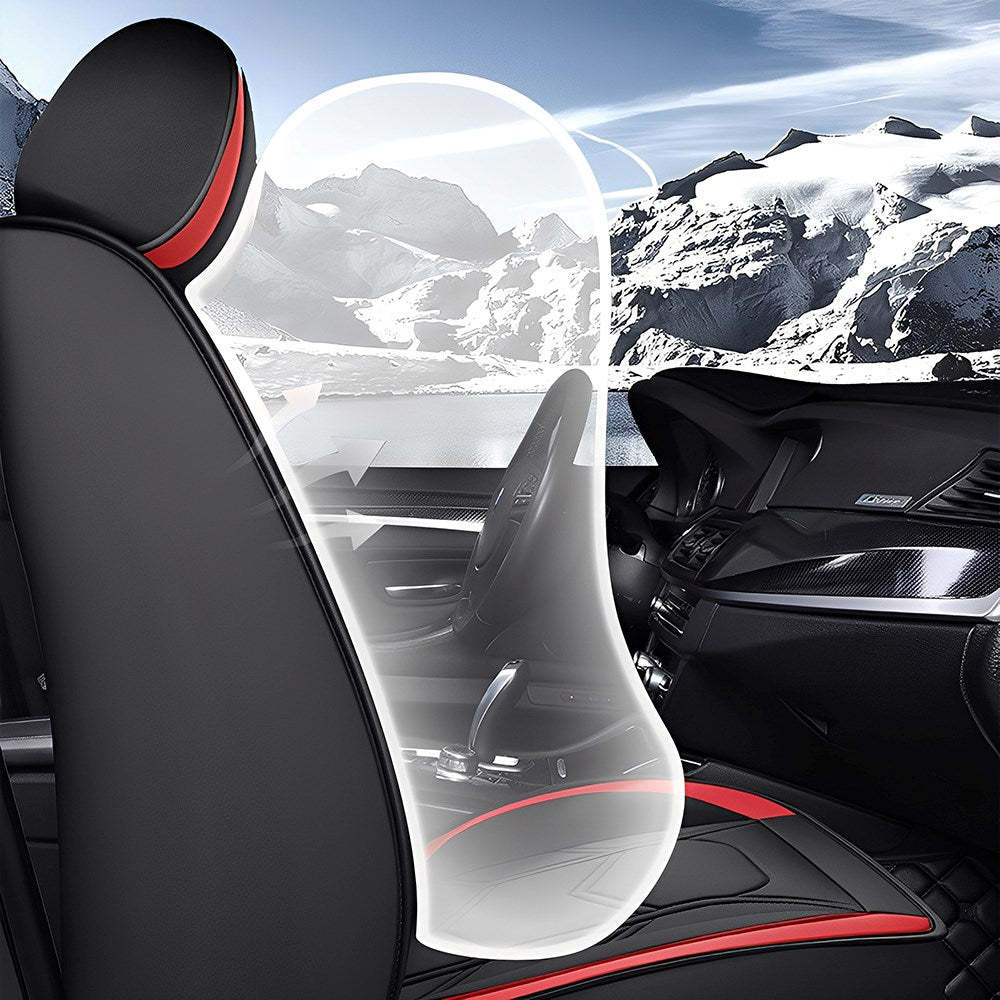 Universal Car Seat Covers – Waterproof Faux Leather, Full Set for 5-Seat Cars & SUVs