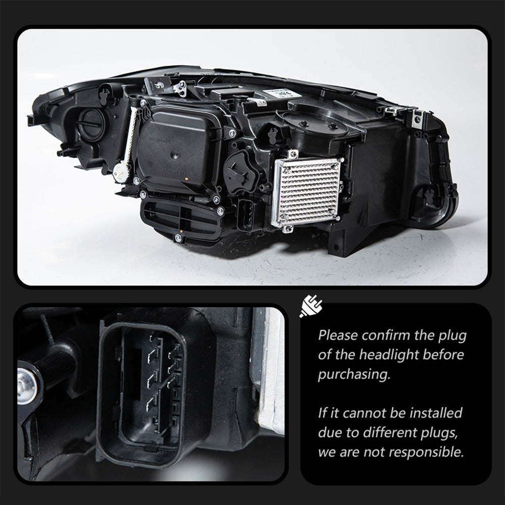 For BMW 5 Series F10 2010-2017 Snake Eyes Style LED Lens Headlights Assembly Upgrade