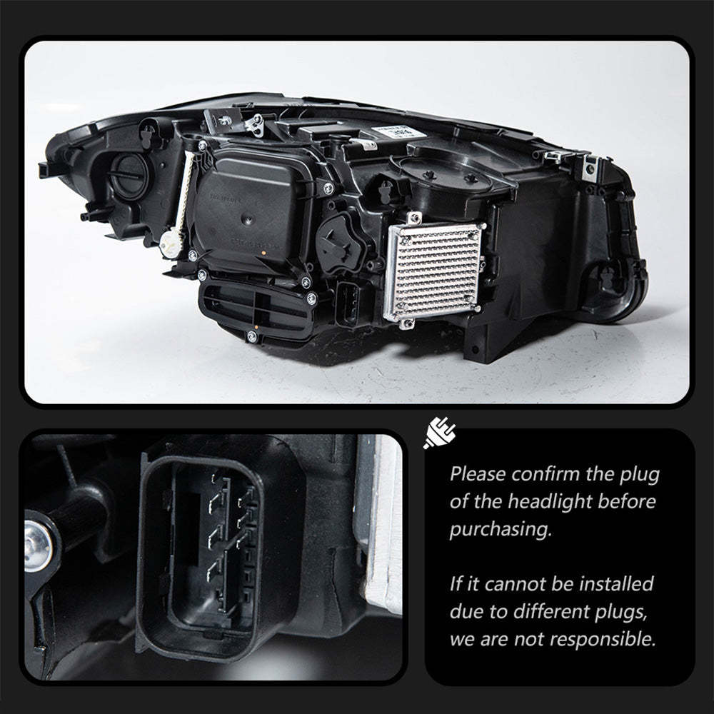 For BMW 5 Series F10 2010-2017 Snake Eyes Style LED Lens Headlights Assembly Upgrade