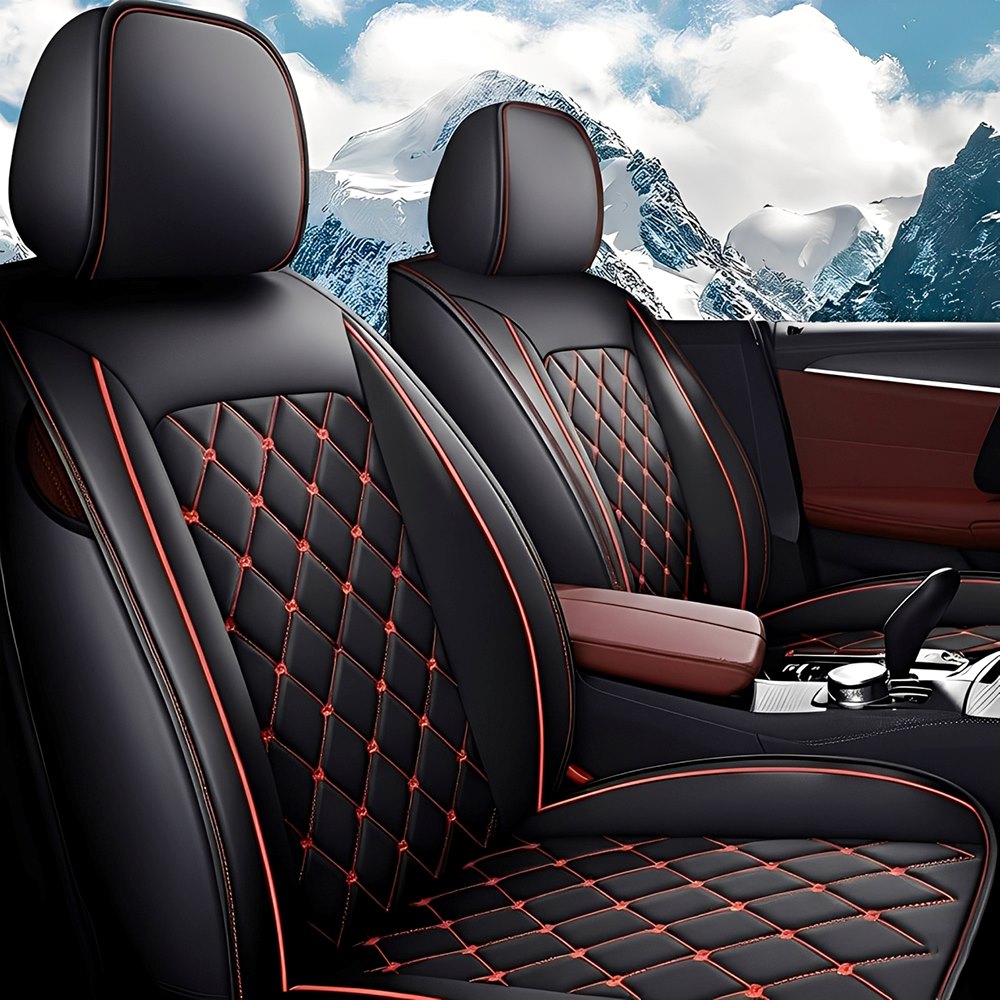 Luxury Car Seat Covers – Premium Faux Leather, Waterproof Full Set for 5-Seat Cars, SUVs & Trucks