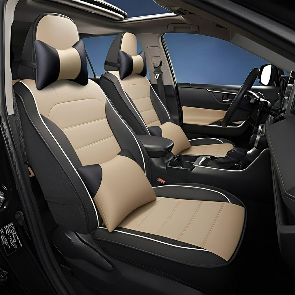 Universal Faux Leather Car Seat Covers – 5-Piece Waterproof Seat Protector for Most Vehicles