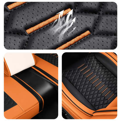 Universal Fit 5-Seat Car Seat Covers – Breathable Faux Leather Full Set for Cars, SUVs & Trucks