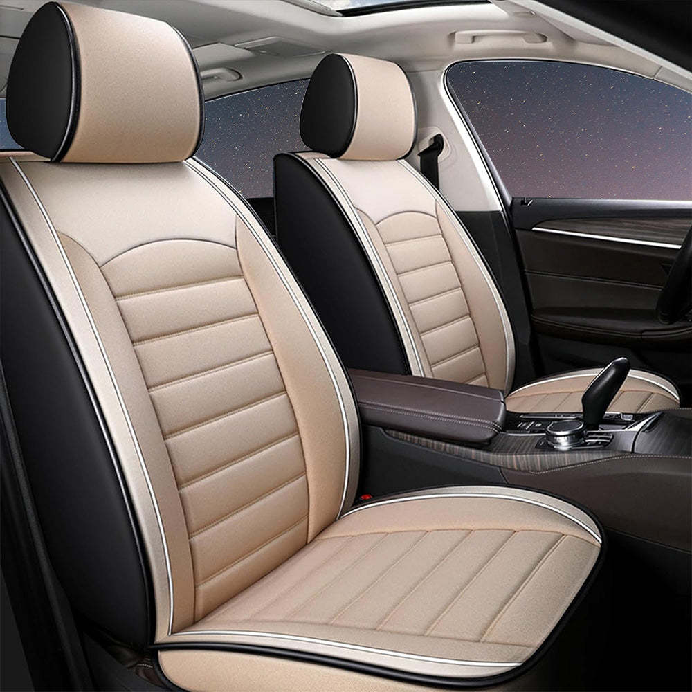 Breathable Linen Car Seat Covers – Universal 5-Seat Full Set for Cars,