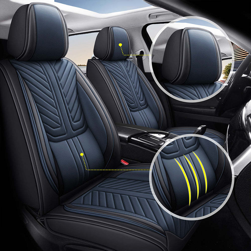 AmanCarport Car Seat Covers Faux Leather 5-Piece Set - Universal Fit for SUV, Truck, Sedan & Most Vehicles