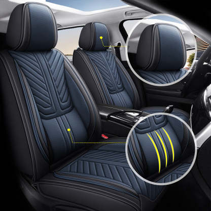 AmanCarport Car Seat Covers Faux Leather 5-Piece Set - Universal Fit for SUV, Truck, Sedan & Most Vehicles