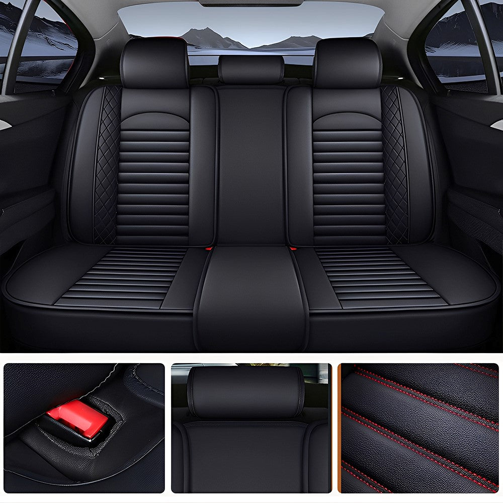 5-Piece Car Seat Covers Full Set – Universal Faux Leather Cushions for Cars, SUVs & Trucks