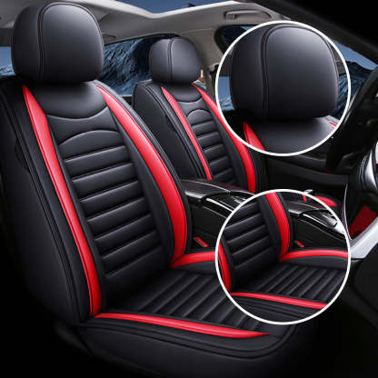 Universal 5-Seat Faux Leather Car Seat Covers Full Set – Waterproof & Airbag Safe Fit for Most Vehicles