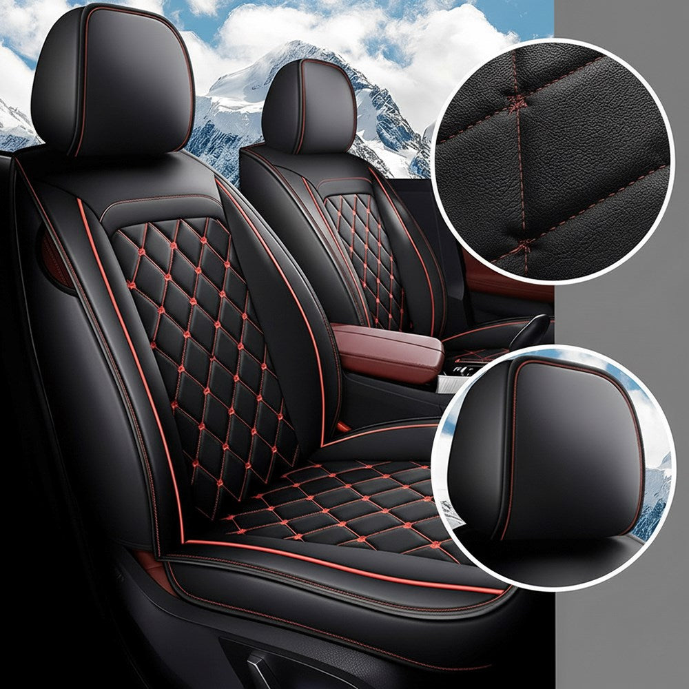 Luxury Car Seat Covers – Premium Faux Leather, Waterproof Full Set for 5-Seat Cars, SUVs & Trucks