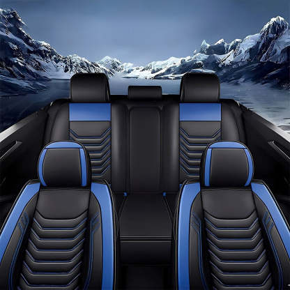 All-Season Universal Car Seat Covers – 5-Seat Faux Leather Full Set for Most Vehicles